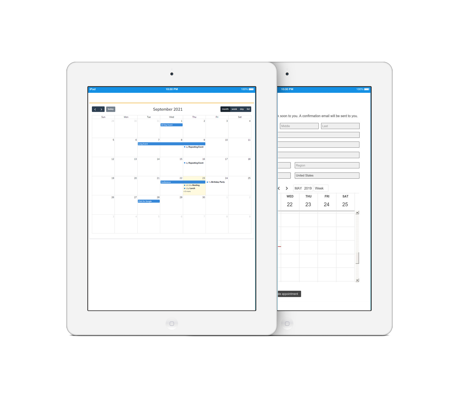 Appointment System agenda calendar reservation booking system